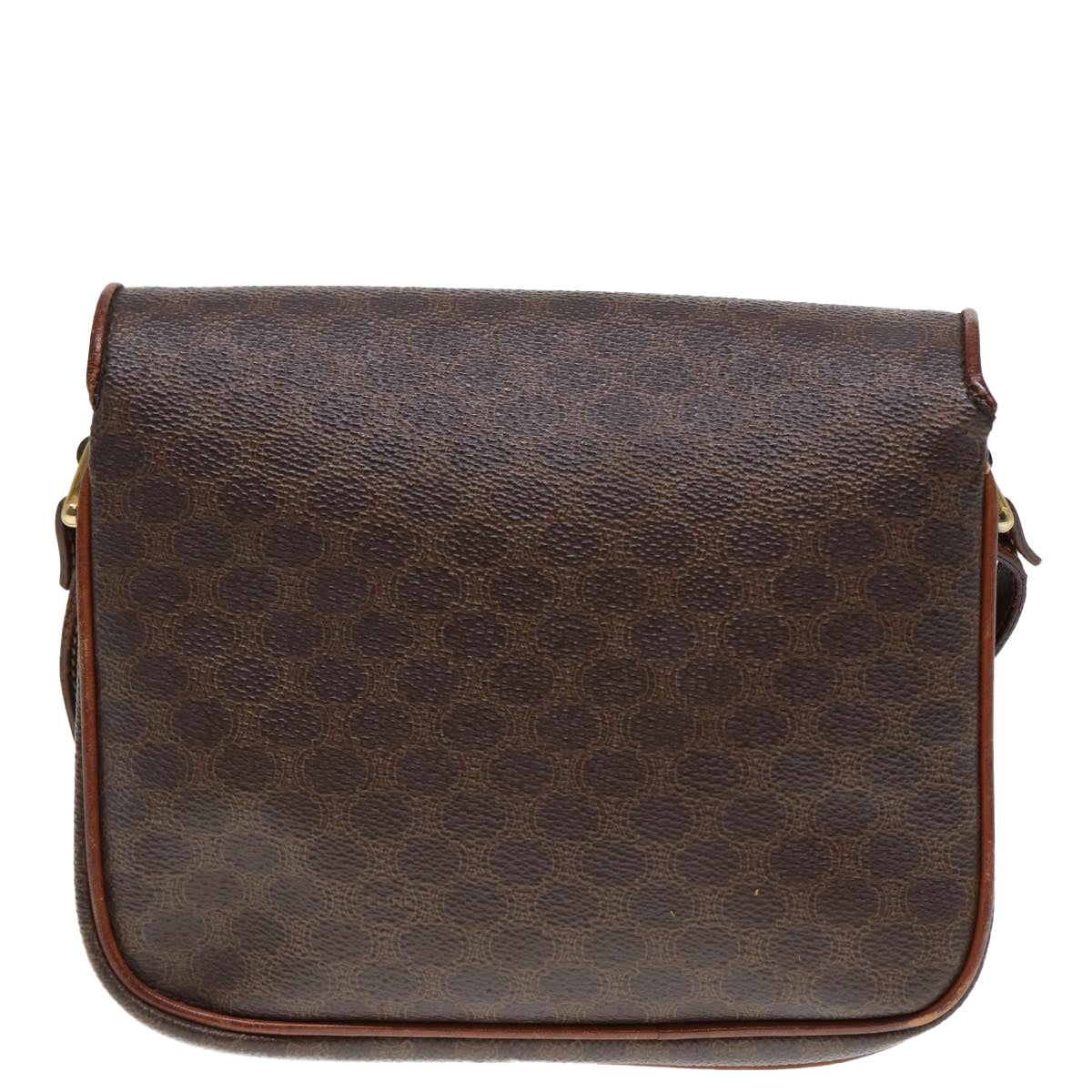 Luxury CELINE Macadam Canvas Shoulder Bag PVC Leather Brown  79666