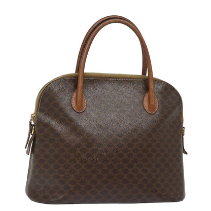 Luxury CELINE Macadam Canvas Hand Bag PVC Leather Brown  79677
