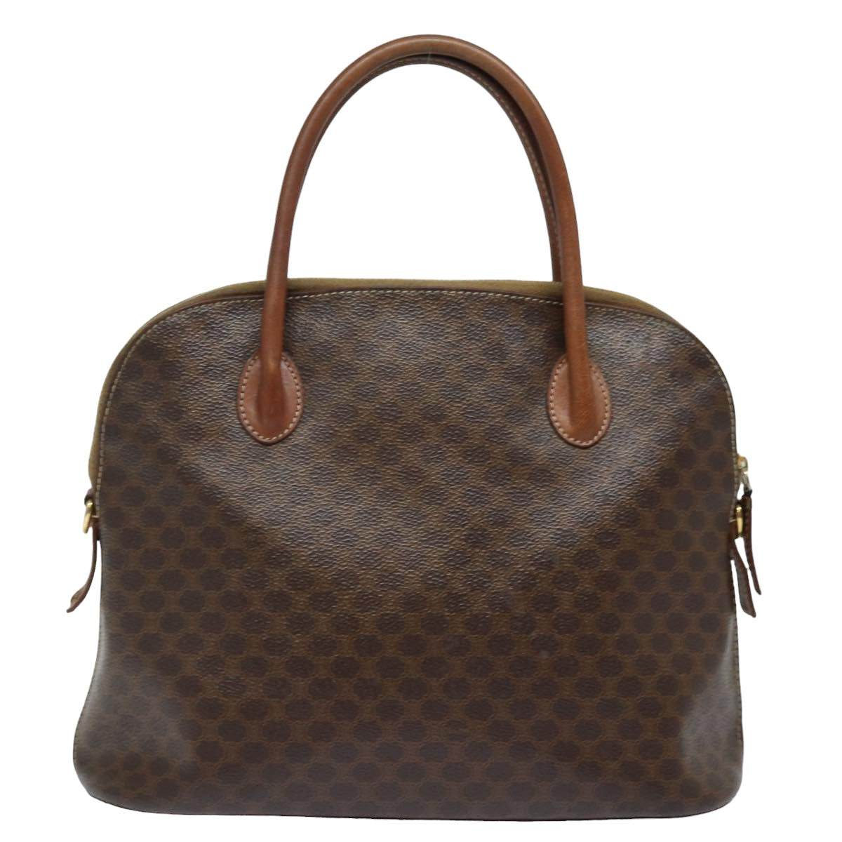 Luxury CELINE Macadam Canvas Hand Bag PVC Leather Brown  79677