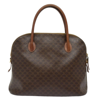 Luxury CELINE Macadam Canvas Hand Bag PVC Leather Brown  79677