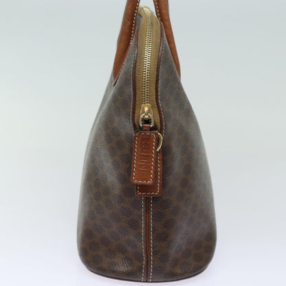 Luxury CELINE Macadam Canvas Hand Bag PVC Leather Brown  79677