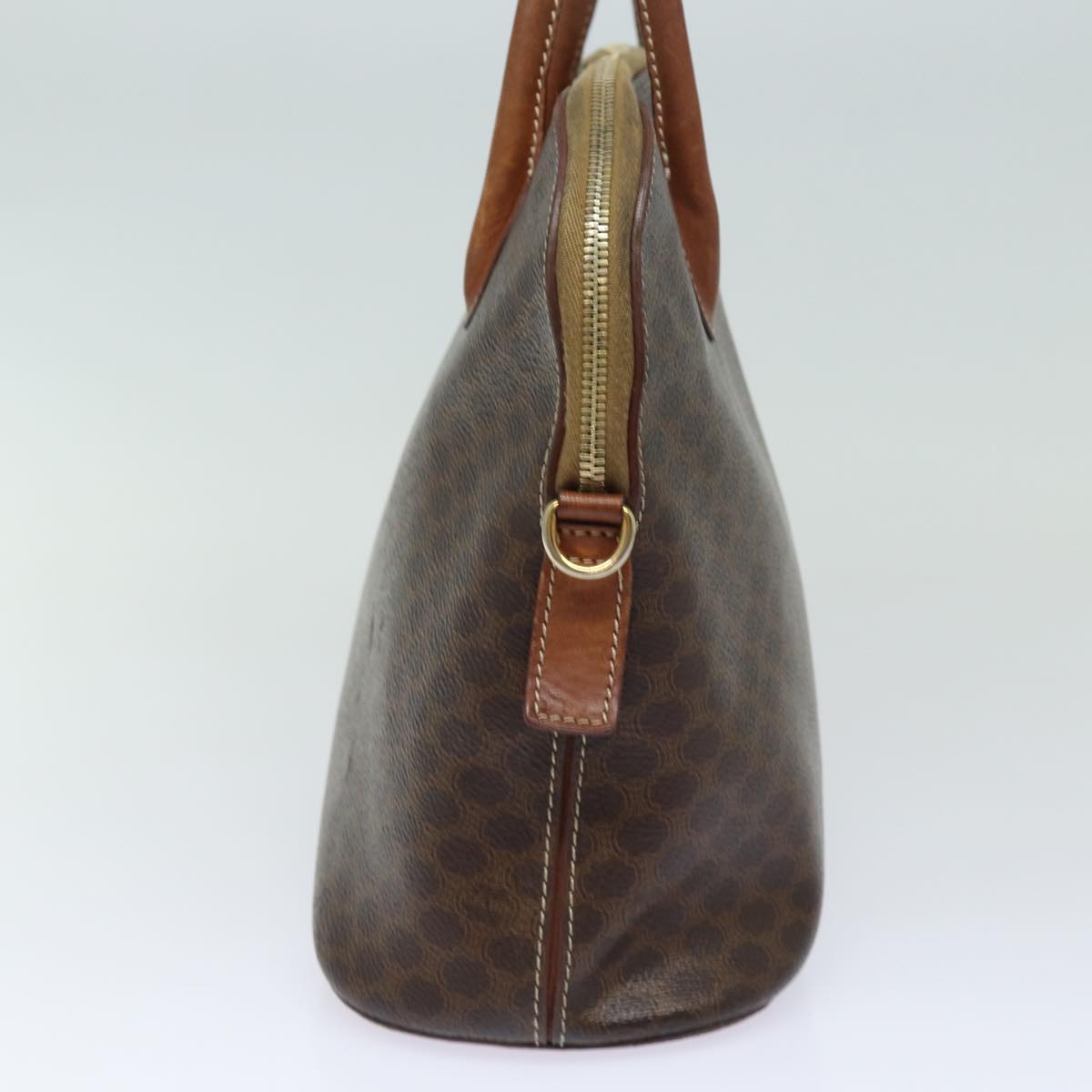 Luxury CELINE Macadam Canvas Hand Bag PVC Leather Brown  79677