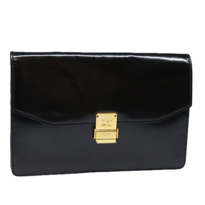 Luxury CELINE Clutch Bag Enamel Black  79686