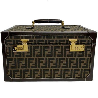 FENDI Handbag Canvas, Leather Brown Zucca FF Pattern Women