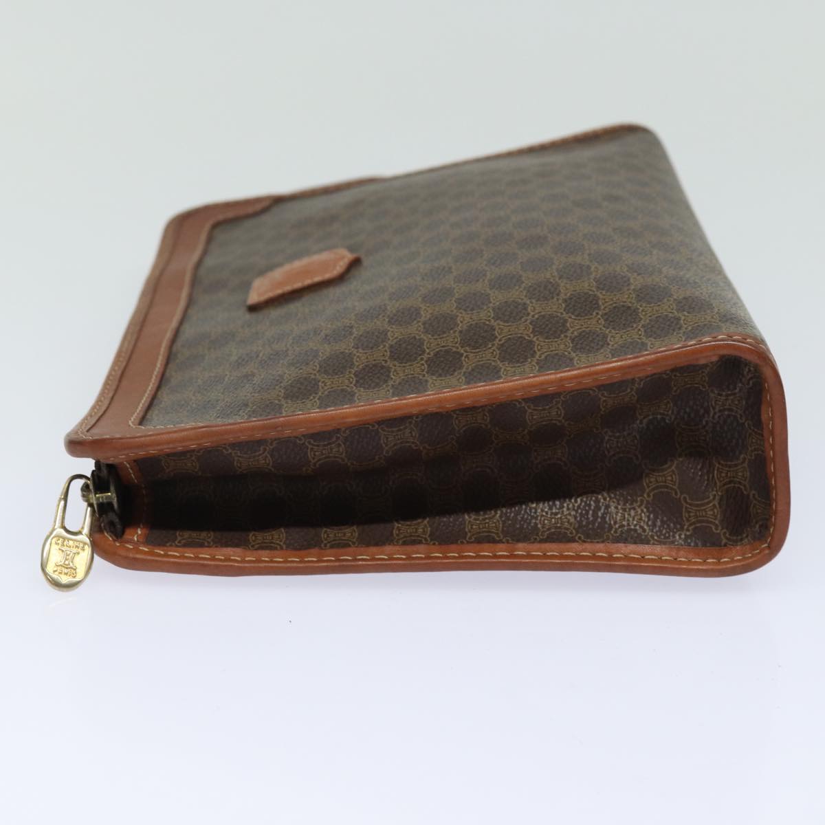 Luxury CELINE Macadam Canvas Clutch Bag PVC Leather Beige  79732