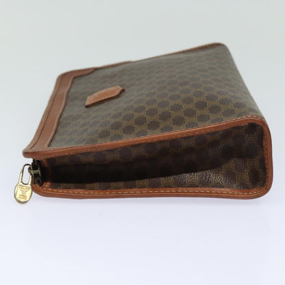 Luxury CELINE Macadam Canvas Clutch Bag PVC Leather Beige  79732