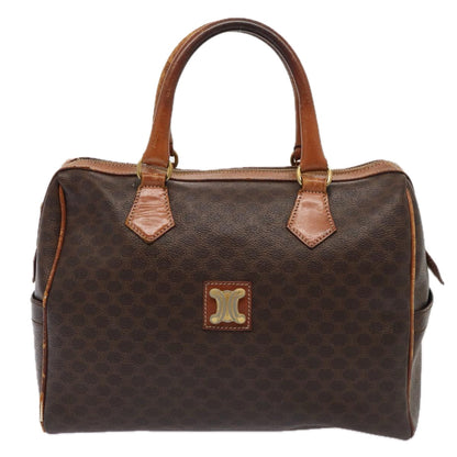 Luxury CELINE Macadam Canvas Boston Bag PVC Leather 2Set Brown  79790