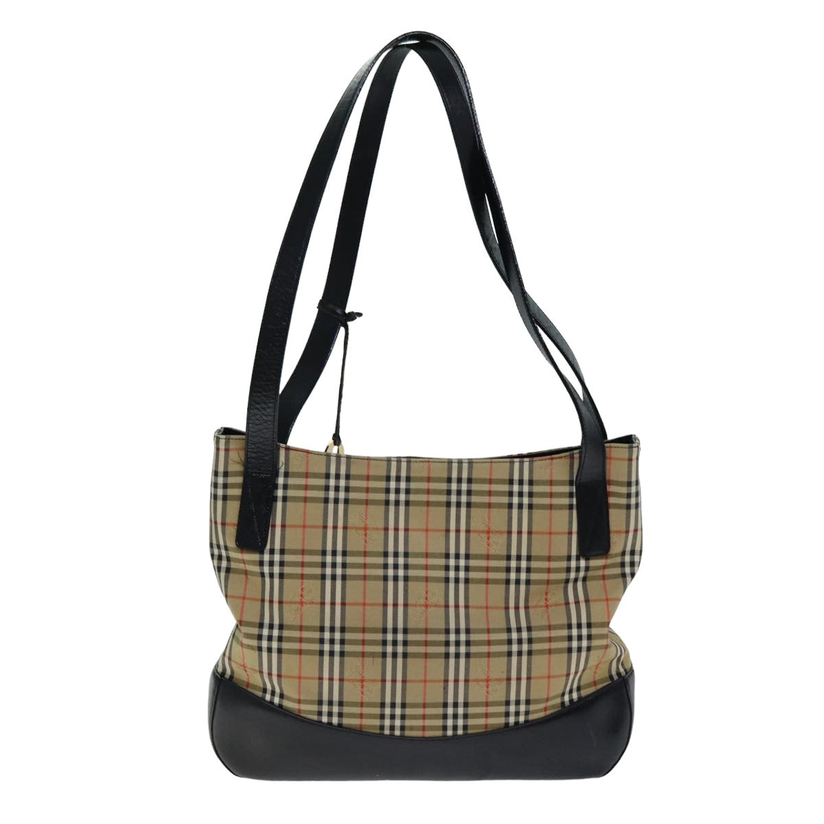 Luxury BurberrySs Nova Check Tote Bag Canvas Beige Auth 79851
