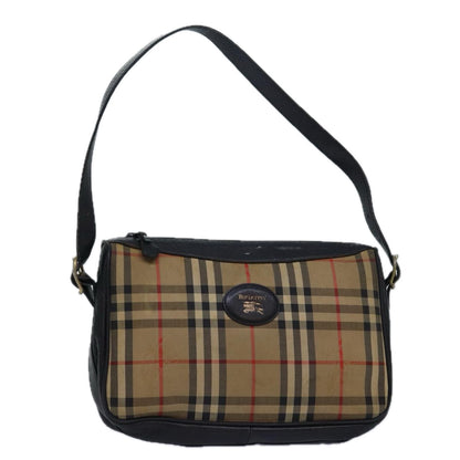 Luxury BurberrySs Nova Check Shoulder Bag Canvas Beige Auth 79918