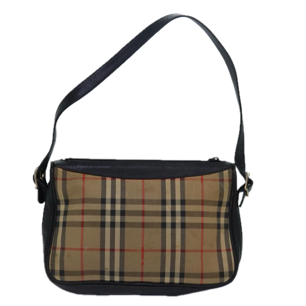 Luxury BurberrySs Nova Check Shoulder Bag Canvas Beige Auth 79918