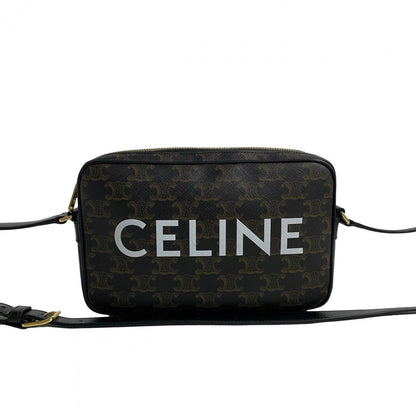 CELINE Shoulder Bag Leather, PVC Brown Triomphe Messenger Medium Women