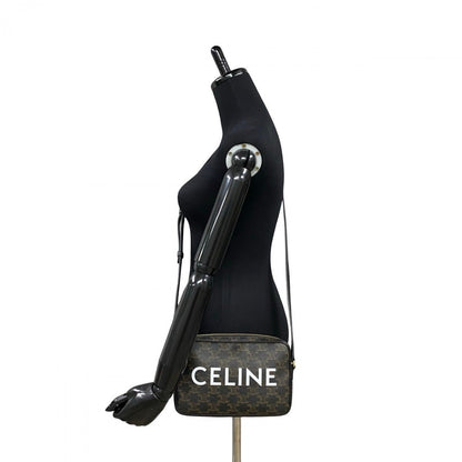CELINE Shoulder Bag Leather, PVC Brown Triomphe Messenger Medium Women