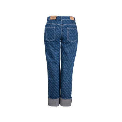 Burberry Size 25 Skinny Mid-Rise Monogram pattern Denim Jeans Cotton Blue