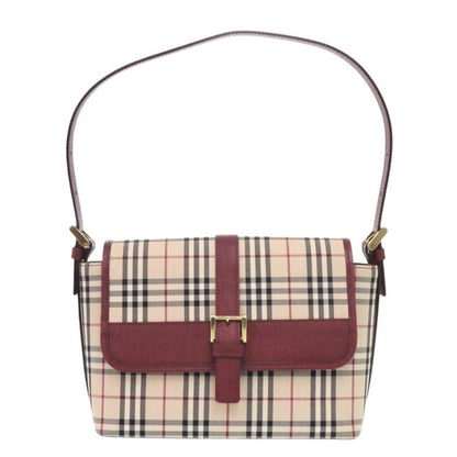 BURBERRY Handbag Canvas, Leather beige One Shoulder Bag Nova Check Women