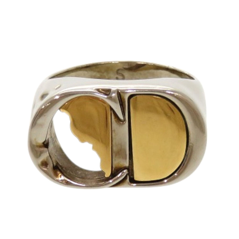 Christian Dior Ring metal Silver CD logo mens S