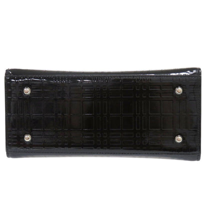 BURBERRY Handbag enamel black Check Pattern