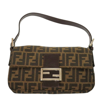 FENDI Shoulder Bag Canvas, Leather Brown Mamma Bucket Zucca Pattern
