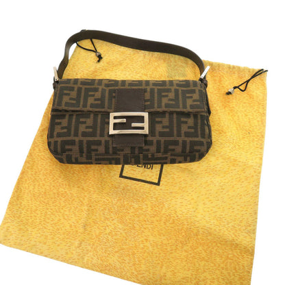 FENDI Shoulder Bag Canvas, Leather Brown Mamma Bucket Zucca Pattern