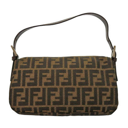 FENDI Shoulder Bag Canvas, Leather Brown Mamma Bucket Zucca Pattern