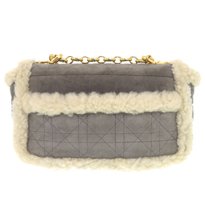 Christian Dior Shoulder Bag Mouton, Suede gray ChainShoulder Bag caro Women