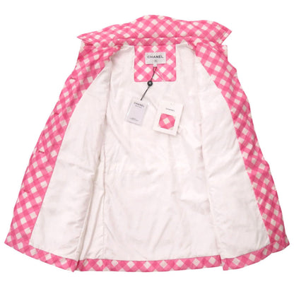 CHANEL Nylon jacket 23C P74093 V65695 Silk, Nylon pink Coat Hoodie Sequins Patch Women 42
