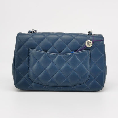 Chanel Classic Flap Rectangular Mini Navy Lambskin, 2019