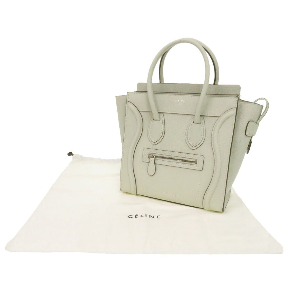 CELINE Handbag leather Light green Luggage micro shopper Women