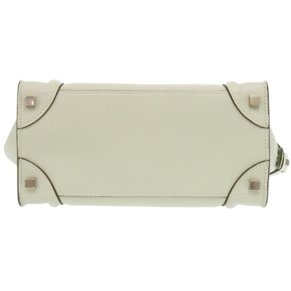 CELINE Handbag leather Light green Luggage micro shopper Women