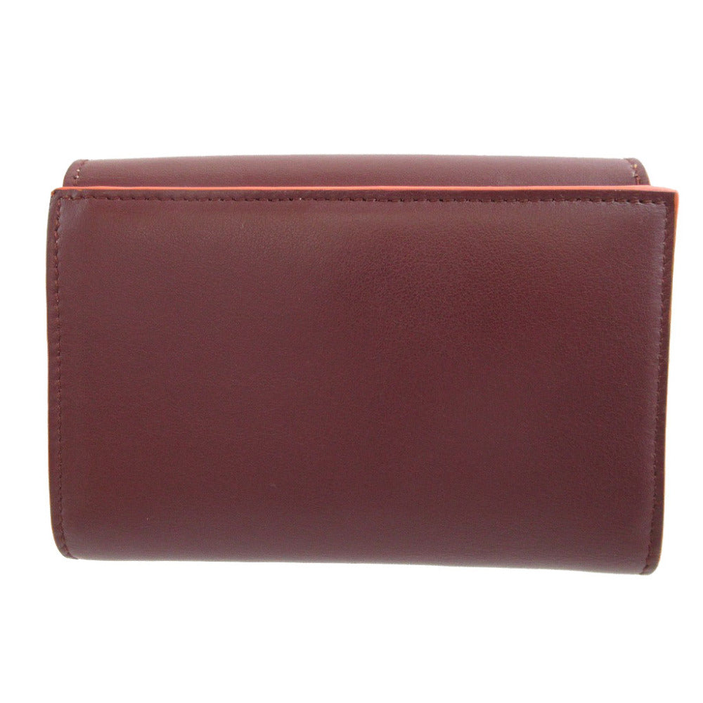 FENDI Bifold Wallet 8M0359 leather Bordeaux W Hook Wallet  Peekaboo unisex(Unisex)