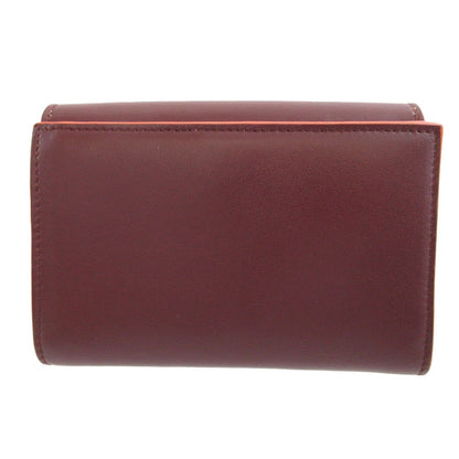 FENDI Bifold Wallet 8M0359 leather Bordeaux W Hook Wallet  Peekaboo unisex(Unisex)