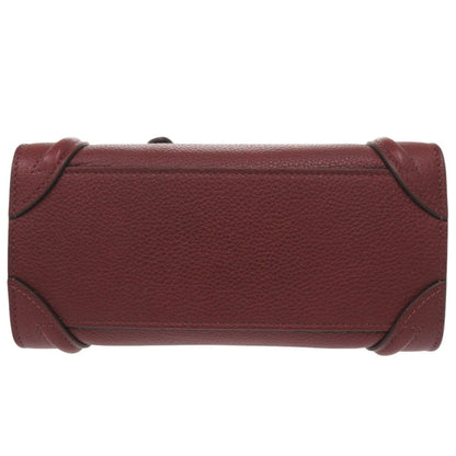 CELINE Handbag leather Burgundy 2WAY Luggage Nano Shopper Women