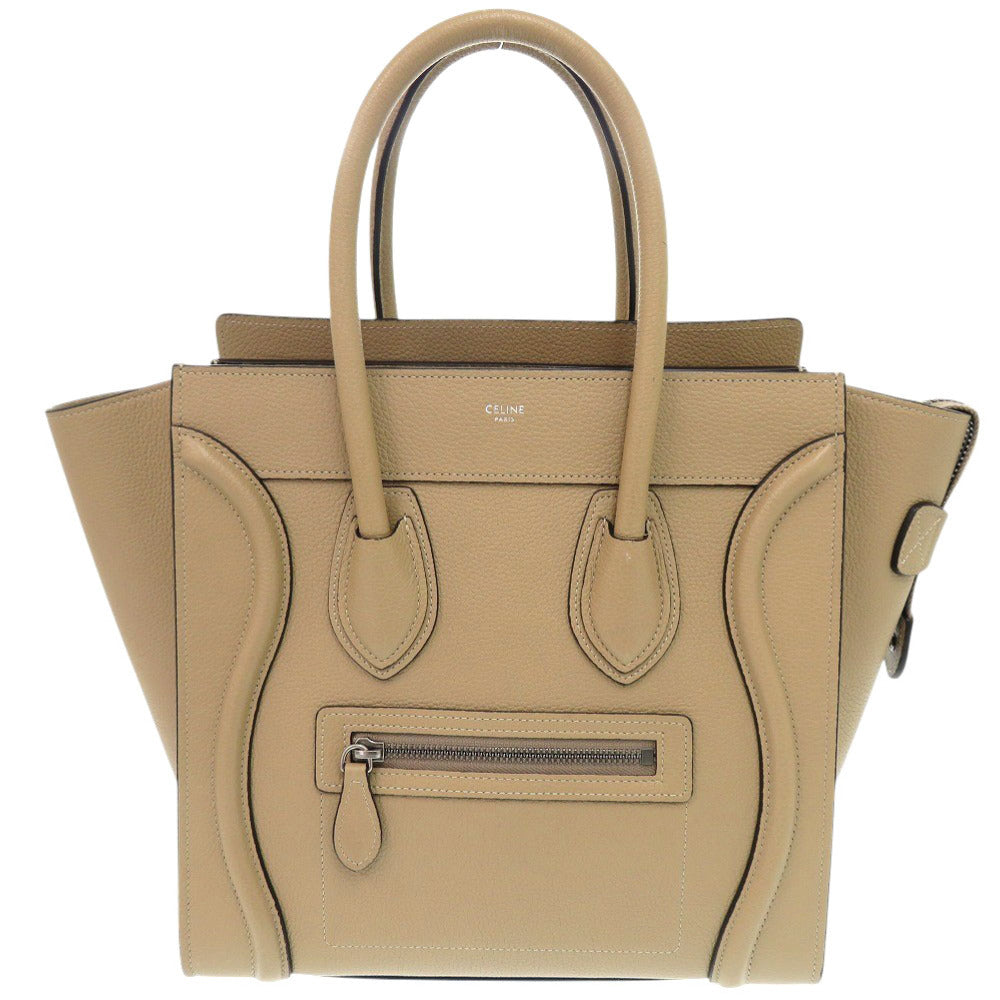 CELINE Handbag leather beige Luggage micro shopper Women