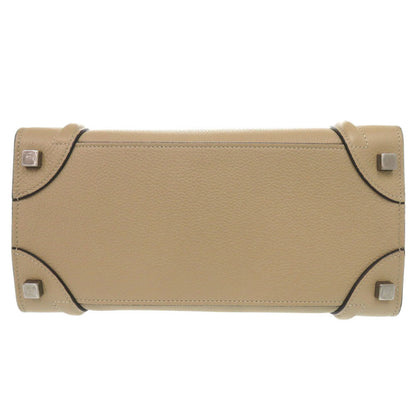 CELINE Handbag leather beige Luggage micro shopper Women