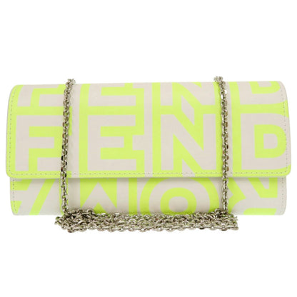 FENDI Long Wallet Purse leather yellow Chain wallet By Marc Jacobs Women