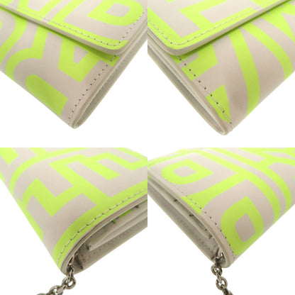 FENDI Long Wallet Purse leather yellow Chain wallet By Marc Jacobs Women