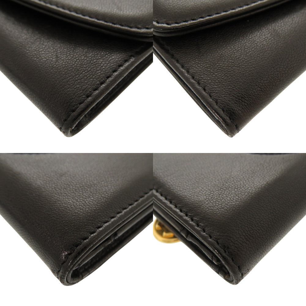 CHANEL Bifold Wallet lambskin black COCO Mark Women