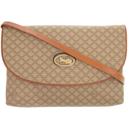 CELINE Shoulder Bag PVC, Leather beige Macadam Women