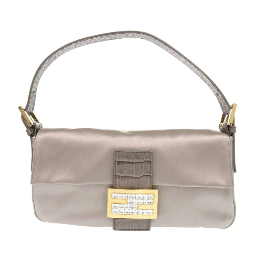FENDI Handbag 8BR600 TG2 Satin, Leather Gurege Mamma Bucket Women