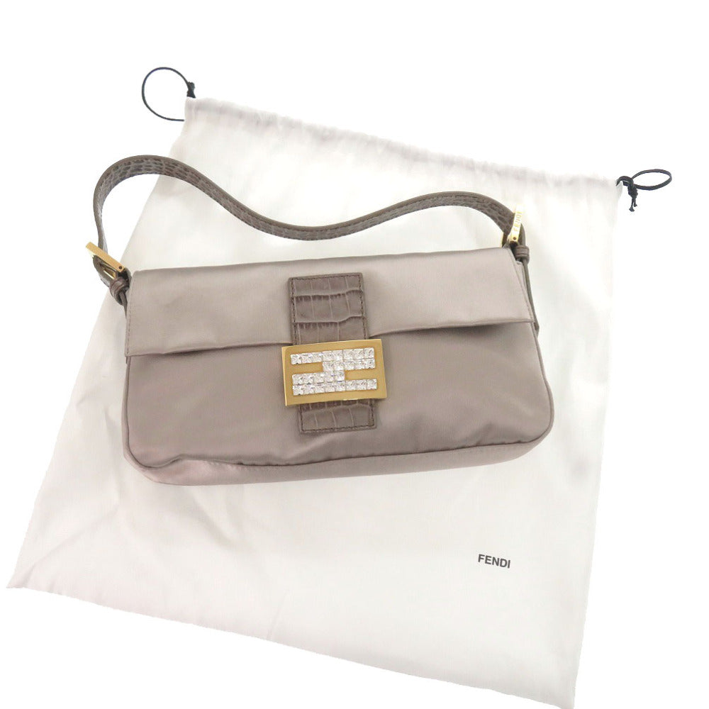 FENDI Handbag 8BR600 TG2 Satin, Leather Gurege Mamma Bucket Women