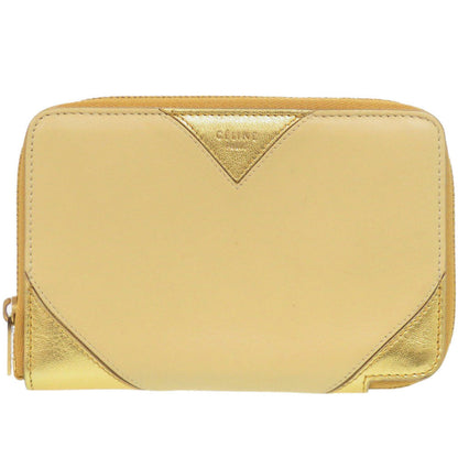 CELINE Bifold Wallet S-TN-1113 leather gold Zip Around Women