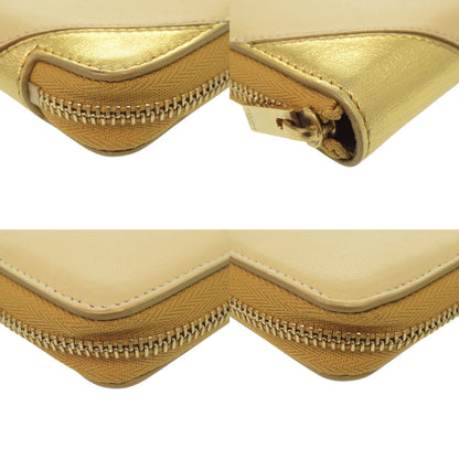 CELINE Bifold Wallet S-TN-1113 leather gold Zip Around Women