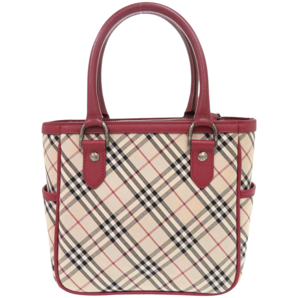 BURBERRY Handbag Leather, Canvas Red Nova Check Women