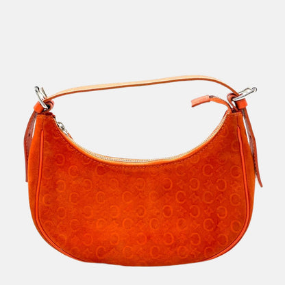 Celine Ava Hobo Orange Suede Leather Vintage Shoulder Bag