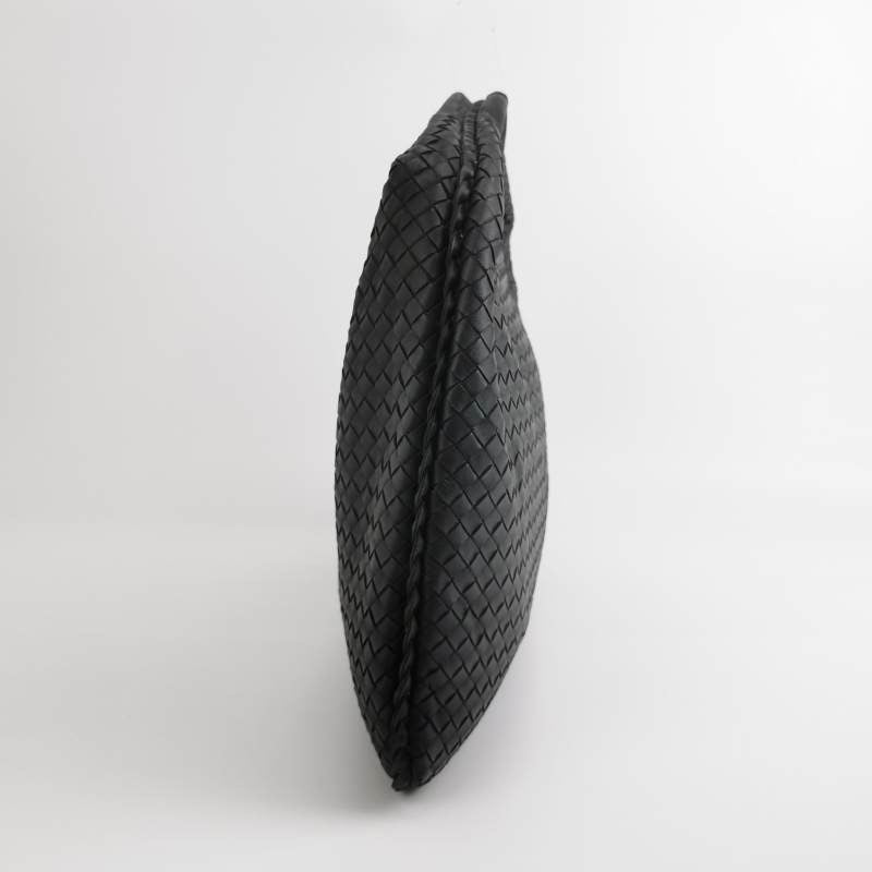 Bottega Veneta Intrecciato Hobo Bag Medium Black Lambskin leather 47cm