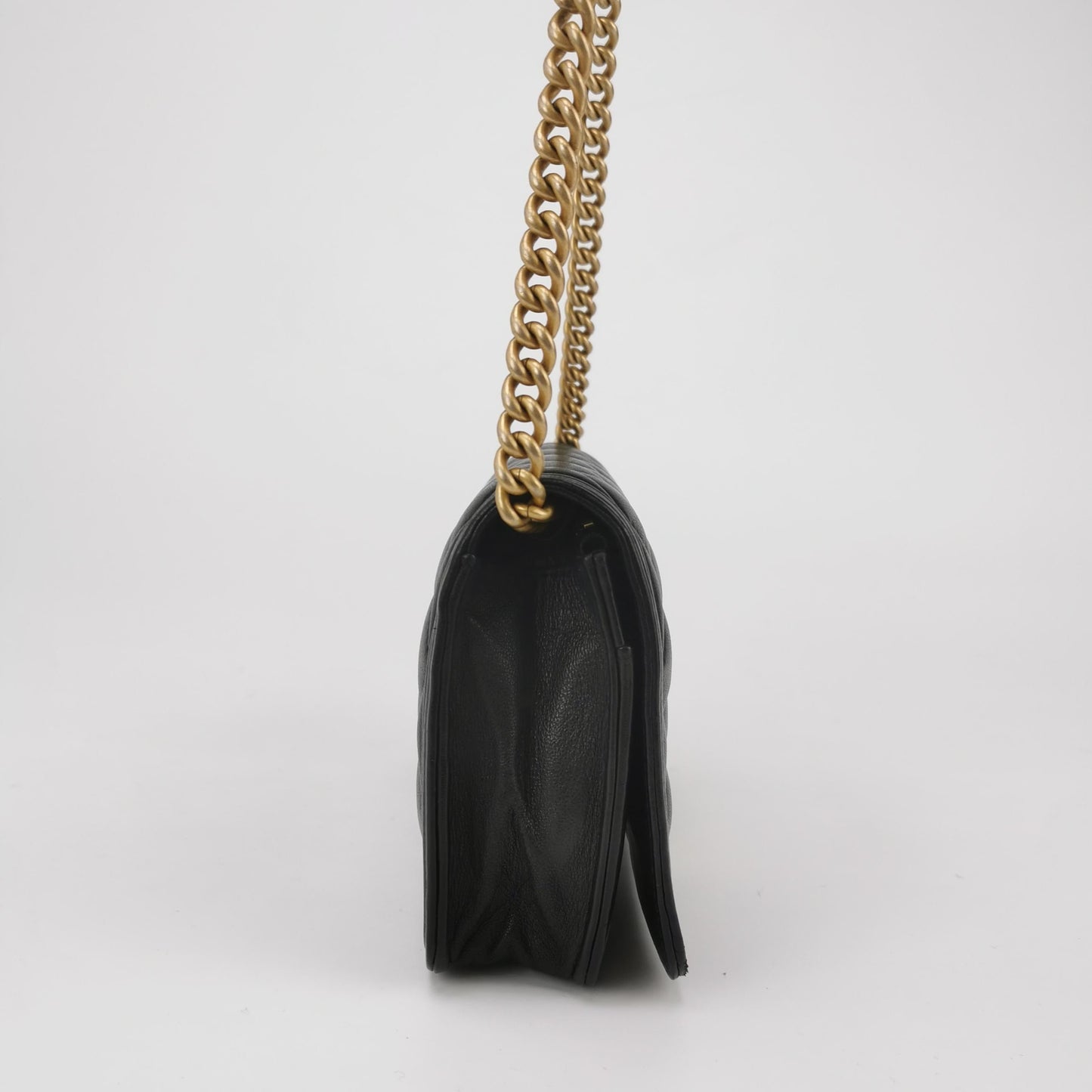 Chanel Wallet on Chain Boy Flap Black Lambskin Leather Gold Hardware