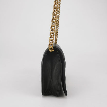Chanel Wallet on Chain Boy Flap Black Lambskin Leather Gold Hardware