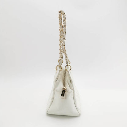 Chanel PST Petite Shopping Tote 2002 White Caviar Leather Chain Bag