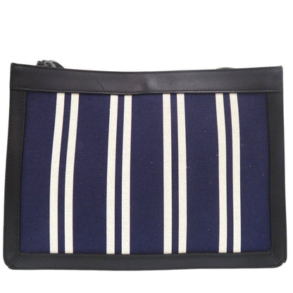 BALENCIAGA Shoulder Bag 339937 canvas Navy Pochette Stripe Women