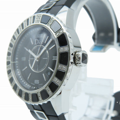 Dior Watches Quartz CD113115 Stainless Steel, Rubber black Quartz crystal diamond bezel black dial Women
