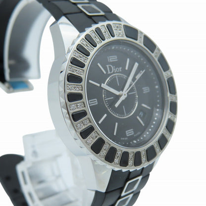 Dior Watches Quartz CD113115 Stainless Steel, Rubber black Quartz crystal diamond bezel black dial Women